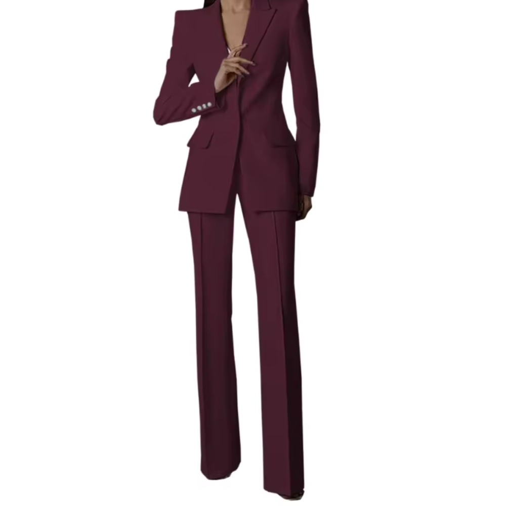 Women's Suit Set - Burgundy